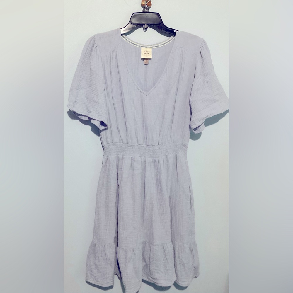 Knox Rose Dress Light Blue Size Small Pockets 100% Cotton